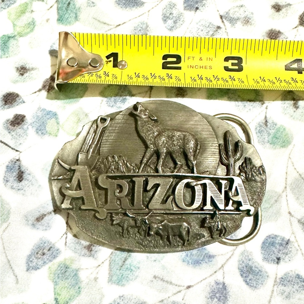 Arizona Silver Belt Buckle Vintage